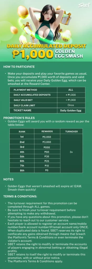 DAILY ACCUMULATED DEPOSIT 1000 GOLDEN EGG SMASH